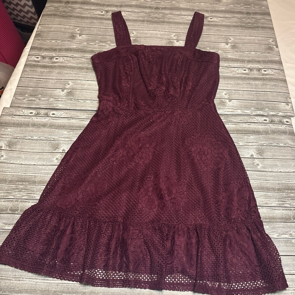 Speechless Burgundy Lace Mini Dress